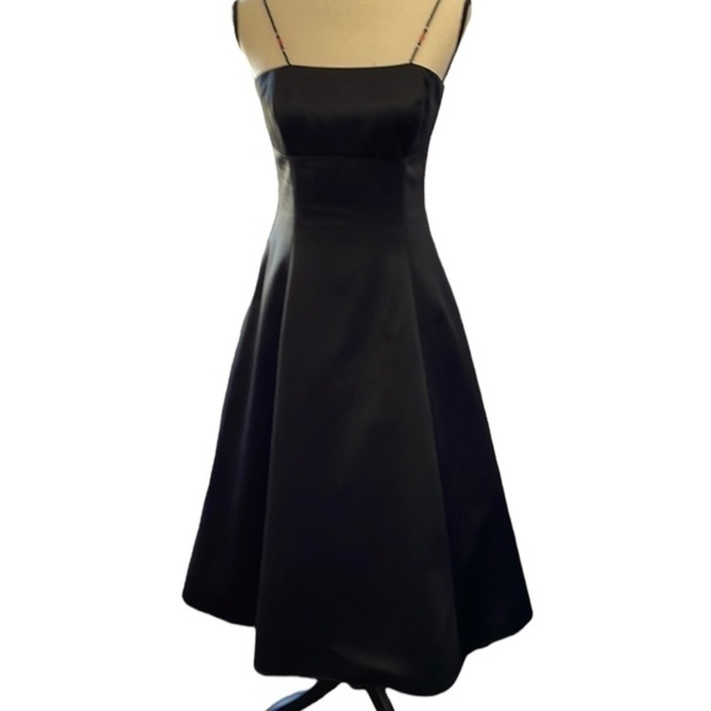 𝅺♥️abs Evening♥️ By Allen Schwartz♥️ black Satin Dress size (6)